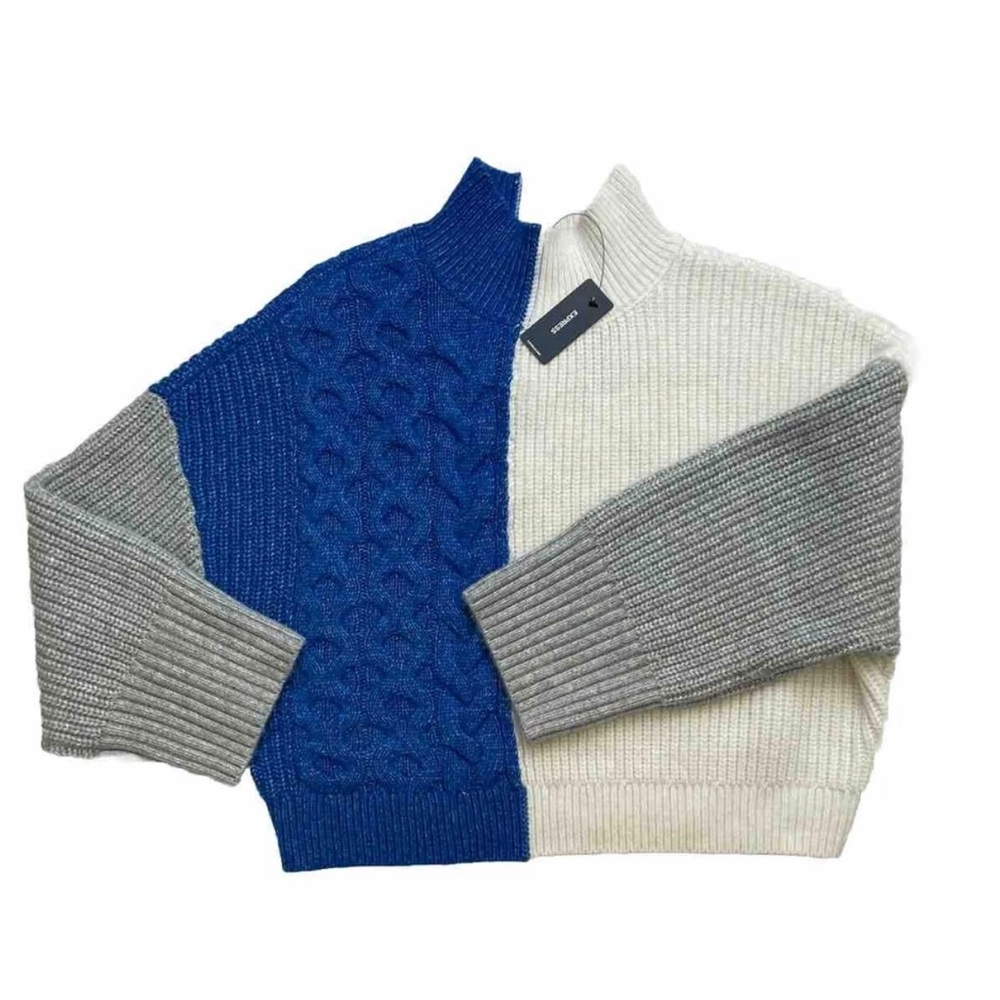 Express Women’s Colorblock Chic Knit Pullover Sweater Size Small